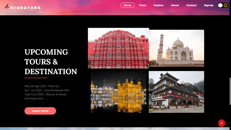 Migrater: Tourism Website